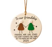 Christmas Friendship Ornaments - 2D Acrylic Holiday Decorations | Holiday Decoration Pendants | for Festival Planners Front Door Office Wreath Staircase Window Sill Mantel Garden