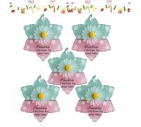 Christmas Friendship Sea Glass Decoration, Handcrafted Sea Glass Friendship Ornament for Christmas Tree, Xmas Snowflake Decorations Indoor, for Friends, Sisters, Coworkers (B-5PCS)