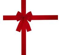 Christmas Front Door Bow, Cabinet Ribbon, Large Red Flocked Bows Gift Box Decoration, For Party Window Wall Christmas Tree Festival Wrapping Fireplace