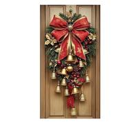 Christmas Front Door Decoration Cover,Large Fabric 70.9x35.4inch Festive Front Door Cover - Hanger Background Banner Porch Sign | for Indoor Outdoor Home Party Farmhouse Porch New Year