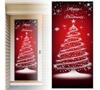 Christmas Front Door Decorations Cover, Christmas Fabric Door Cover With Elastic,Christmas Front Door Slip Cover Decorations,Christmas Elastic Fabric Front Door Cover (Multicolor D,1PC)