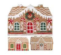 Christmas Front Door Mat, Gingerbread House Shaped Coir Entrance Door Mat, Non-Slippery Heavy Duty Stylish Christmas Decorations Washable Doors Mats, Gingerbread House Doormat For Bathroom