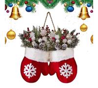 Christmas Front Door Wreath | Realistic Decor Glove Design Supplies | Artificial Winter Wreaths,for Home Indoor Outdoor Porch Holiday Parties Wall Window