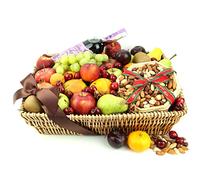 Christmas Fruit Basket - Fruit Gift Baskets and Gift Hampers with Next Day UK delivery with Personal Message attached
