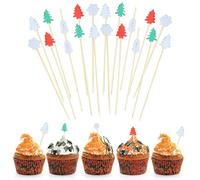 Christmas Fruit Cocktail Pickers,Christmas Cocktail Pickers,Christmas Fruit Pickers|100 x Wooden Sticks,4.7" Aperitif Pickers,Party Favorites,Christmas Tree Snowflakes Santa Elk Snowman Cocktail Stick