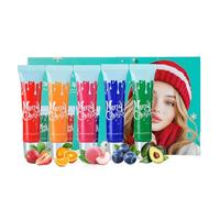 Christmas Fruit Lip Balm Gift Set - 5 Pack Natural Moisturizing Chapstick (Peach/Orange/Strawberry/Avocado/Blueberry), All-Day Moisturizer Lip Care for Dry Chapped Lips, Festive Gift for Kids & Adults