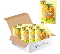 Christmas Fruity Gummy Burst - Peach, Pineapple & Grape Flavors - 80g Chewy Candy Treats - Holiday Fruit Gummies - Fun for Every Age -As (12 x Pack, Gummy Pineapple)