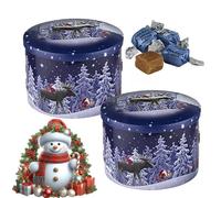 Christmas Fudge Gift Variety Tins - Pack of 2 - Festive Decorative - Includes Vanilla, Clotted Cream, Sea Salt & Caramel (Christmas Nordic Tin Sea-Salt & Caramel Fudge Oval Tin 200g)