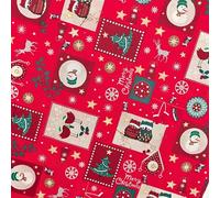 Christmas Fun Fabric Xmas Material - Half Metres & Metre Lengths (Red Owls, 1 Metre)