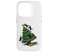 Christmas Funny Black Cats Xmas Tree Chaos Holiday Cat Lover Case for iPhone 14 Pro