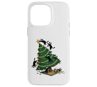 Christmas Funny Black Cats Xmas Tree Chaos Holiday Cat Lover Case for iPhone 14 Pro Max