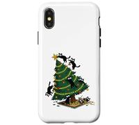 Christmas Funny Black Cats Xmas Tree Chaos Holiday Cat Lover Case for iPhone X/XS