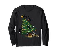 Christmas Funny Black Cats Xmas Tree Chaos Holiday Cat Lover Long Sleeve T-Shirt