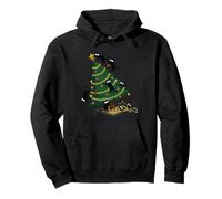 Christmas Funny Black Cats Xmas Tree Chaos Holiday Cat Lover Pullover Hoodie