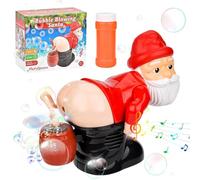Christmas Funny Bubble Blowing Santa, Santa Shape Automatic Bubble Machine Fart Bubble Machine, Santa Automatic Bubble Machine with Light and Music, Funny Gift for Christmas, Birthday Party Gifts