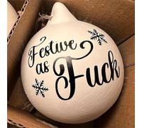 Christmas Funny Offensive Bauble-Rude Baubles, 2.36" 3D Plastic Novelty Rude Christmas Tree Ball Hanging Ornaments, Rude Humor Christmas Ball Ornaments, Bauble Bundle Prank (Festive as Fuck)