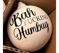 Christmas Funny Offensive Bauble-Rude Baubles, 2.36" 3D Plastic Novelty Rude Christmas Tree Ball Hanging Ornaments- Sweary Bauble 8 Pack Bundle, Ho Ho FUCKINGs Ho,Ultimate Adult Gag Gift for Christma