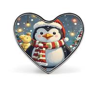 Christmas Funny Penguin Button Pin Design Your Own Personalized Pin Cute Button Badge Exquisite Heart Badge Fashion Brooch Metal Decorative Lapel Pins for Hat Clothes Backpack