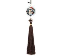 Christmas Funny Penguin Car Pendant Sun Catcher Crystal Ornament for Rearview Mirror, Elegant Car Hanging Ornament with Tassel for Home & Office Decor