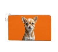 Christmas Funny Penguin Coin Purse Canvas Wallet Cute Change Purse Small Storage Bag with Zipper, Cute chihuahua, One Size, Flowers and Animals