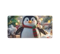 Christmas Funny Penguin Desk Pad Protector Large Waterproof Desk Mat Blotter Non-Slip Rubber Base Multifunctional Mouse Keyboard Gaming Pad Big Computer Mat for Home Office