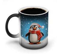 Christmas Funny Penguin Mug 11oz Custom Magic Mug Personalized Coffee Mugs Ceramic Heat Sensitive Clue Mugs Funny Color Changing Cup with Handle Novelty Coffee Cup for Daily Use