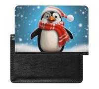 Christmas Funny Penguin Passport Holder Cover Passport Cover Protector Essentials with Credit Card Slots Slim Travel Wallet Covers Documents Organizer Protector for Man&Women