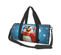Christmas Funny Penguin Round Travel Duffel Bag - Large Capacity Durable Carry-On Bag for Vacation, Gym, Short Trips