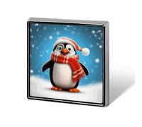 Christmas Funny Penguin Square Lapel Pin Women's Novelty Buttons & Pins Metal Badge Cute Brooch Pin Retro Pinback Badge Fashion Bag Pins for Hat Backpacks Tie Suit Wedding Party Accessory