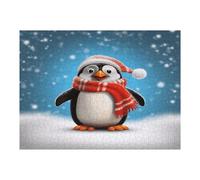 Christmas Funny Penguin Wooden Puzzle with Storage Box, Eco-Friendly Wooden Jigsaw Puzzle for Home Leisure, Stress Relief & Decoration 500 PCS
