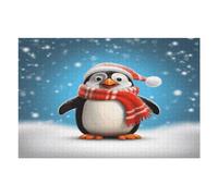 Christmas Funny Penguin Wooden Puzzle with Storage Box, Eco-Friendly Wooden Jigsaw Puzzle for Home Leisure, Stress Relief & Decoration 1000 PCS
