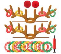 Christmas Games Decorations, Inflatable Reindeer Antler Ring Toss Game, Stocking Stuffers, Christmas Party Family Games Fun Xmas Gifts Carnival Holiday