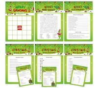 Christmas Games for Family Party, Christmas Activities, Whoville Games Green Monster Party Supplies Word Search Scramble Bingo Trivia Pictionary Categories And Answer Keys for Family