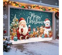 Christmas Garage Door Cover Decorations, 13x6ft Garage Buddy Christmas Door Banner, Large Hanging Snow Santa Reindeer Garages Doors Backdrop For Garages Doors Party Porch Yard Wall House Home Patio