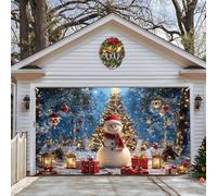 Christmas Garage Door Cover Decorations, 13x6ft Garage Buddy Christmas Door Banner, Large Hanging Snow Santa Reindeer Garages Doors Backdrop For Garages Doors Party Porch Yard Wall House Home Patio