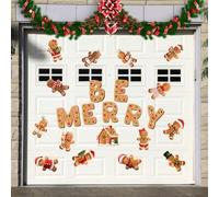 Christmas Garage Door Decals Including MERRY AND BRIGHT Lettering and Bulb Graphics Made from Weather Resistant Paper for Durable Holiday Display (2)