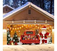 Christmas Garage Door Decorations Banner, Christmas Door Cover, Holiday Snowman Backdrop Winter Wall Decorations for Indoor Outdoors, Outdoor Xmas Garage Doors Mural (D)