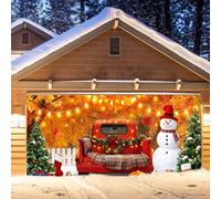 Christmas Garage Door Decorations Banner, Christmas Door Cover, Holiday Snowman Backdrop Winter Wall Decorations for Indoor Outdoors, Outdoor Xmas Garage Doors Mural (B)