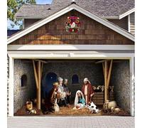 Christmas Garage Door Decorations, Garage Buddy-Wall Papers Birth of Jesus Backdrop Christmas Night Manger Nativity Pray Scene Baby Shower Family Party Portrait Photography Background(SD0104,16x7ft)