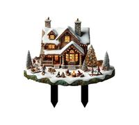 Christmas Garden Decorations Christmas Architecture Plan Wooden Sign Festive Home & Garden Holiday Atmosphere Insert For Season (E, 40X30CM)