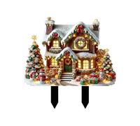 Christmas Garden Decorations Christmas Architecture Plan Wooden Sign Festive Home & Garden Holiday Atmosphere Insert For Season (B, 40X30CM)
