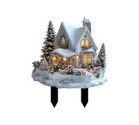 Christmas Garden Decorations Christmas Architecture Plan Wooden Sign Festive Home & Garden Holiday Atmosphere Insert For Season (C, 40X30CM)