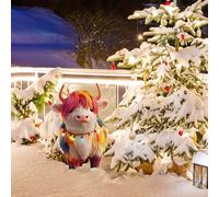 Christmas Garden Outdoor Christmas Decoration Acrylic Cute Animal Festive Yard Signs Party Supplies With Integrated String Lights (C, 31x26x0. 5 cm)