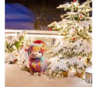 Christmas Garden Outdoor Christmas Decoration Acrylic Cute Animals Signs With Integrated String Lights For Festive Party Supplies (B, 31x26x0. 5 cm)