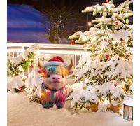 Christmas Garden Outdoor Christmas Decoration Acrylic Cute Animals Signs With Integrated String Lights For Festive Party Supplies (C, 31x26x0. 5 cm)