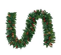 Christmas Garland - 10FT Pine Garland with Red Berries Snow Pine Cones for Indoor Outdoor Christmas Decorations- 10 Foot by 10 Inch