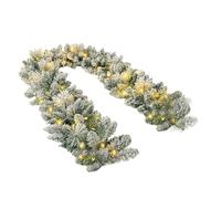Christmas Garland 200cm Battery Operated Realistic with String Lights | Pine Garland Christmas Decorations for Indoor Outdoor Home Farmhouse Table Fireplace Porch Winter Party