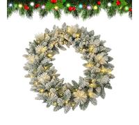 Christmas Garland 200cm Battery Operated Realistic with String Lights | Pine Garland Christmas Decorations for Indoor Outdoor Home Farmhouse Table Fireplace Porch Winter Party