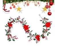 Christmas Garland - 200cm Berry Garland, Easy to Maintain | PE Red Berries Hanging Garlands with Ease, Artificial Red Berry Pine for Christmas Bendable Home Door Party Decoration