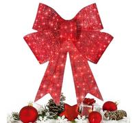 Christmas Garland | 23.6 Inch Illuminated Red Ornamental Decorations | Pre-Lit Garland Accent | For Winter Festival, Living Room Porch Cabinet With Stairs